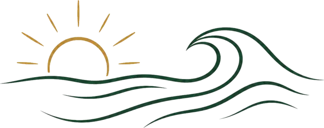 A waves and sun illustration