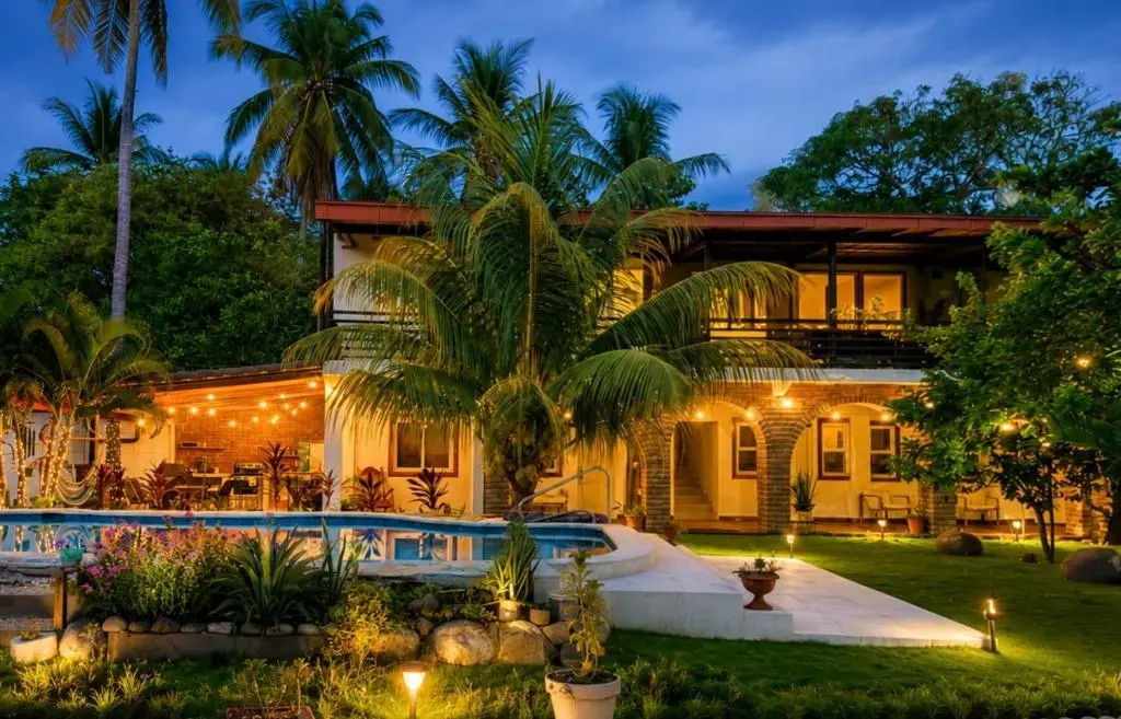 Villa del Sol Garden and its pool from the garden